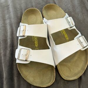 Birkenstock Arizona White sandals size 43 women’s 12 men’s 10.5 US Vegan